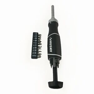 Husky Ratcheting Multi-Bit Screwdriver 10-Piece Set Magnetic Driver